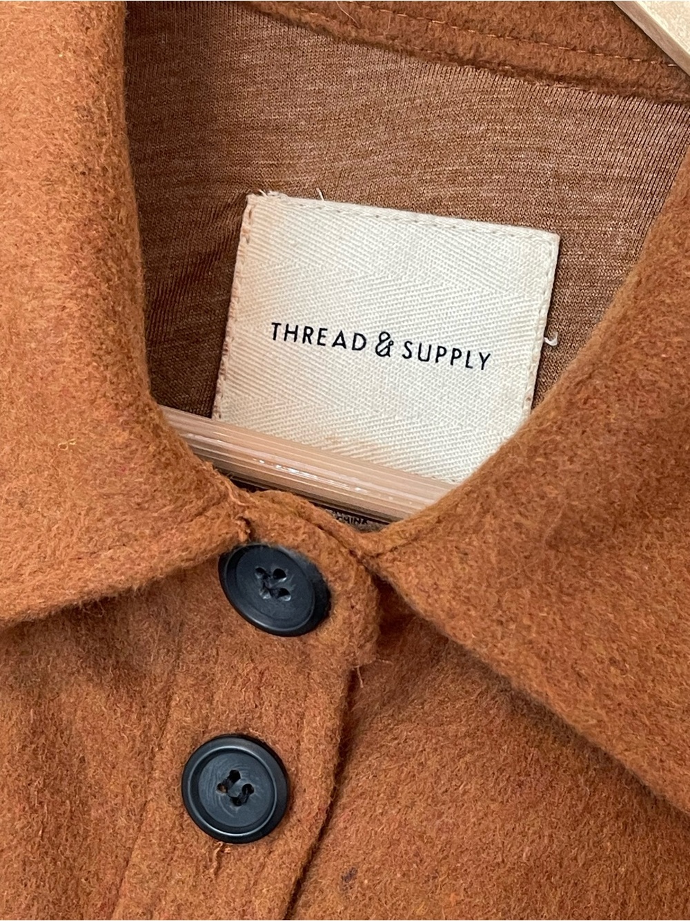 Thread & Supply Fleece Shirt Jacket Shacket Copper Small J1451PND Cozy Fall - Picture 7 of 9